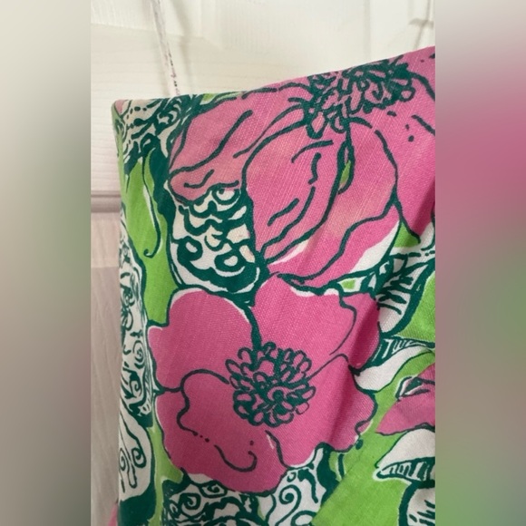 Lilly Pulitzer Strapless Dress - Green and Pink Floral - Picture 9 of 10